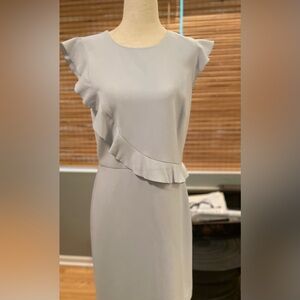 Ann Talyor Petite light blue/ grey knee length dress